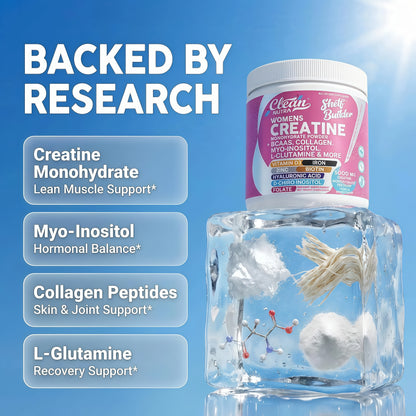 Creatine for Women, Creatine Monohydrate Powder, Collagen, Biotin, BCAA