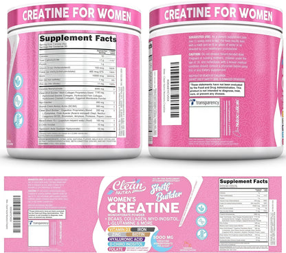 Creatine for Women, Creatine Monohydrate Powder, Collagen, Biotin, BCAA